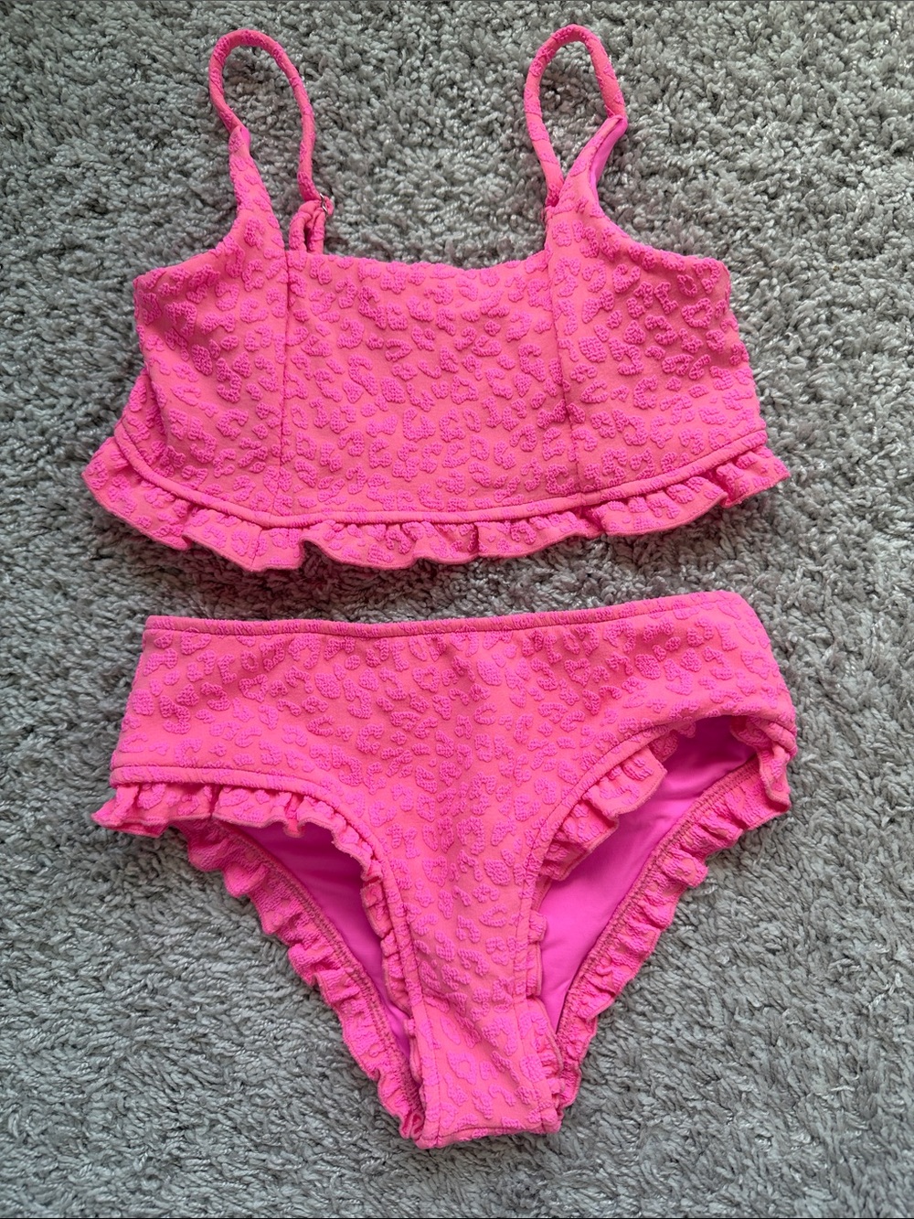 Girls' Pink Ruffle Two-Piece Swim Set